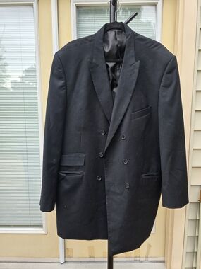 Stacy Adams Black Pinstripe Blazer with Copper Trim
